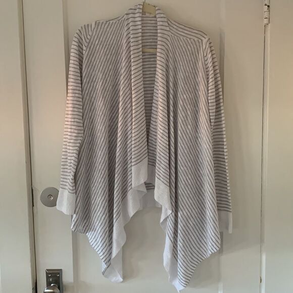 Eileen Fisher Linen blend open Knit Striped cardigan lagenlook size small - Picture 1 of 5